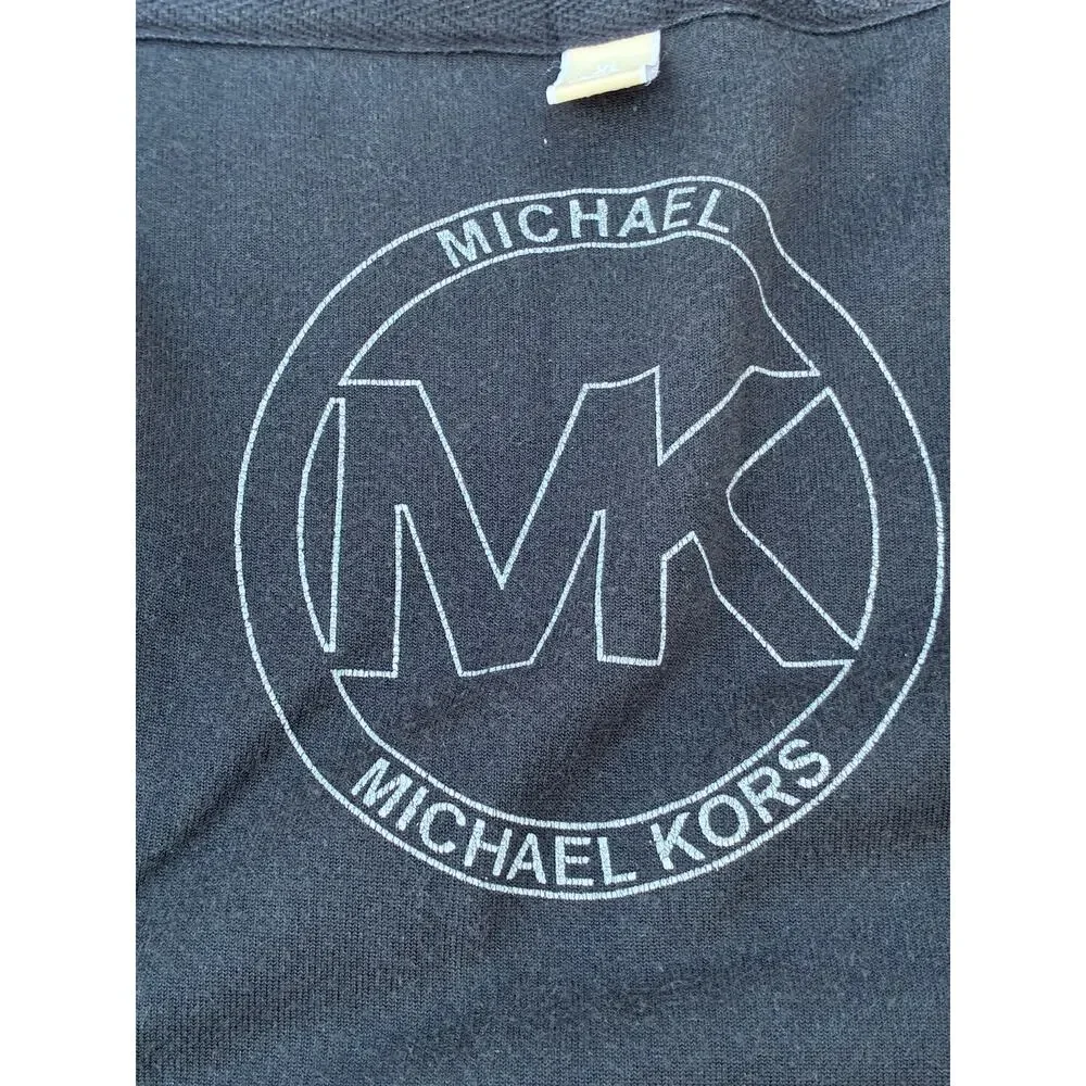 Michael Kors Black Velour Jacket Women’s Size XL Full Zip Athleisure Y2K Style